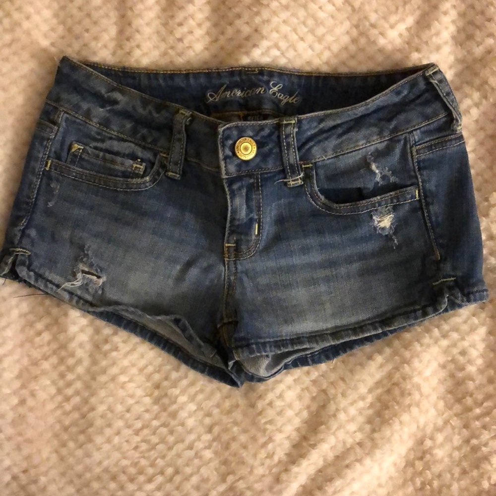 American eagle light denim shorts